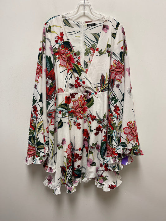 Floral Print Dress Casual Short Boohoo Boutique, Size 2x