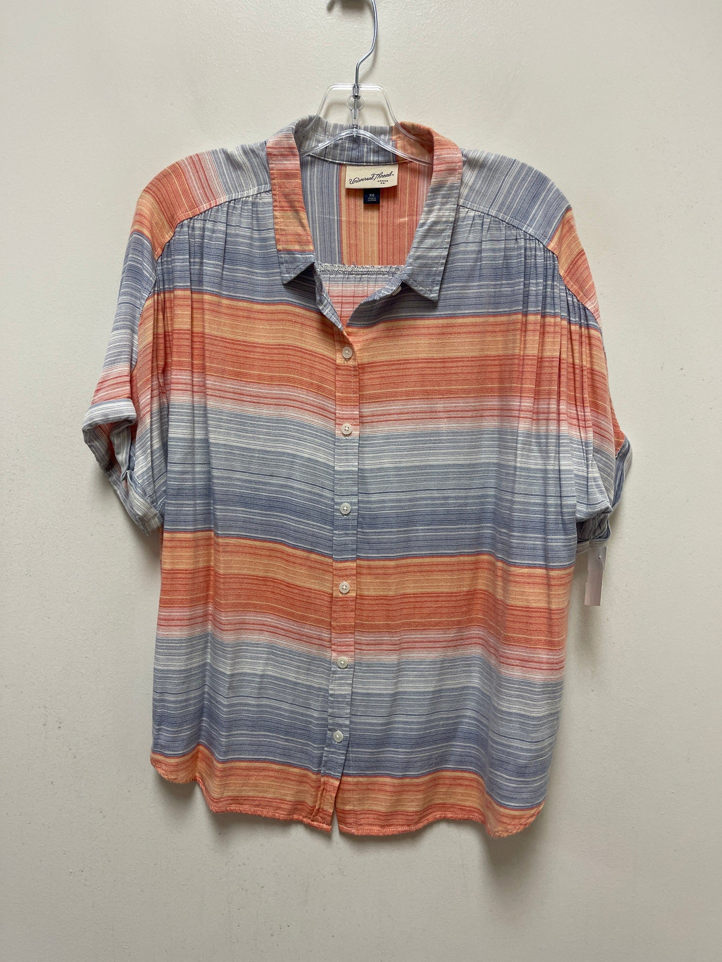 Orange Blouse Long Sleeve Universal Thread, Size 2x