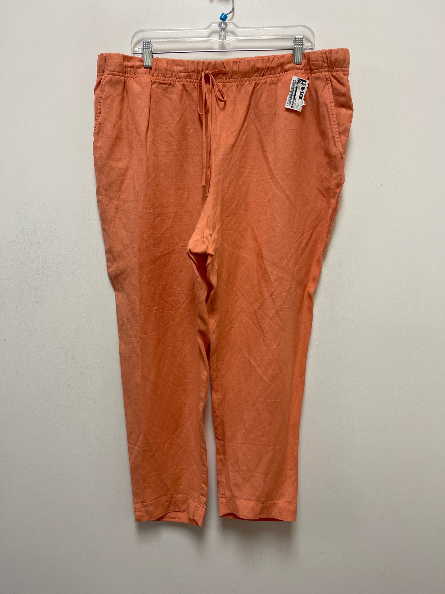 Orange Pants Linen A New Day, Size 2x
