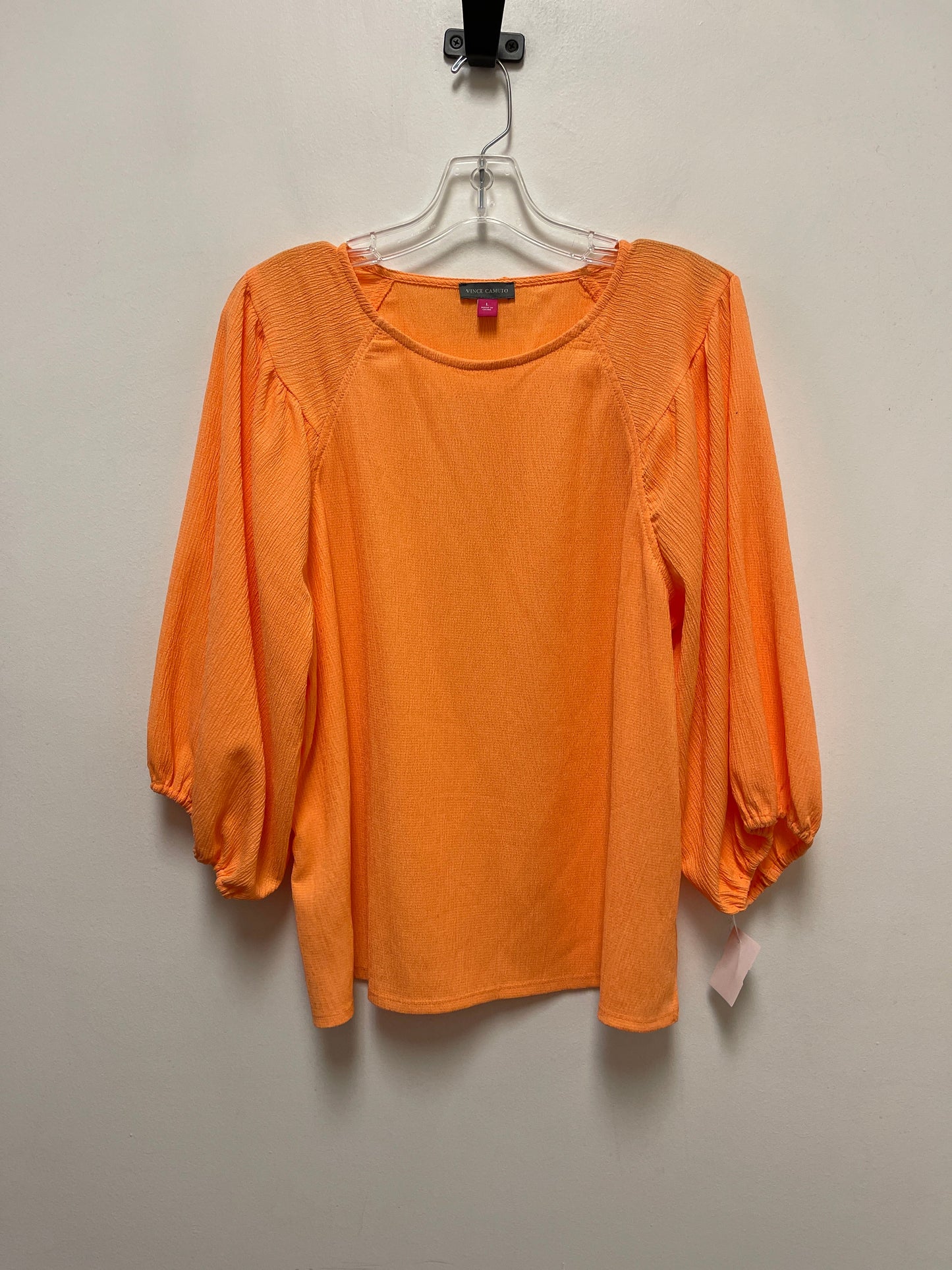 Top Long Sleeve By Vince Camuto In Orange, Size: L