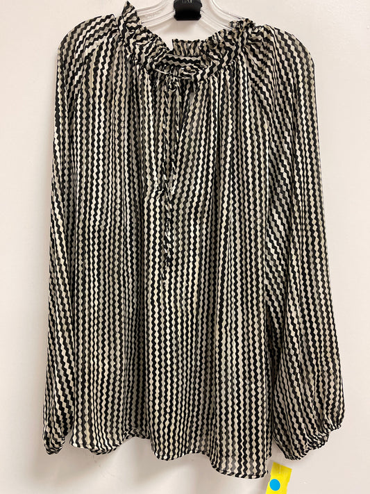 Top Long Sleeve By H&m In Black & Cream, Size: 2x