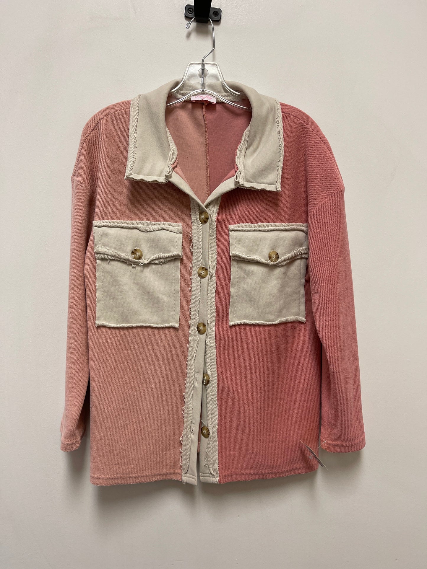 Jacket Shirt By Pink Lily In Pink, Size: S