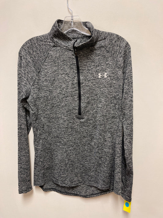 Athletic Top Long Sleeve Crewneck By Under Armour In Grey, Size: M