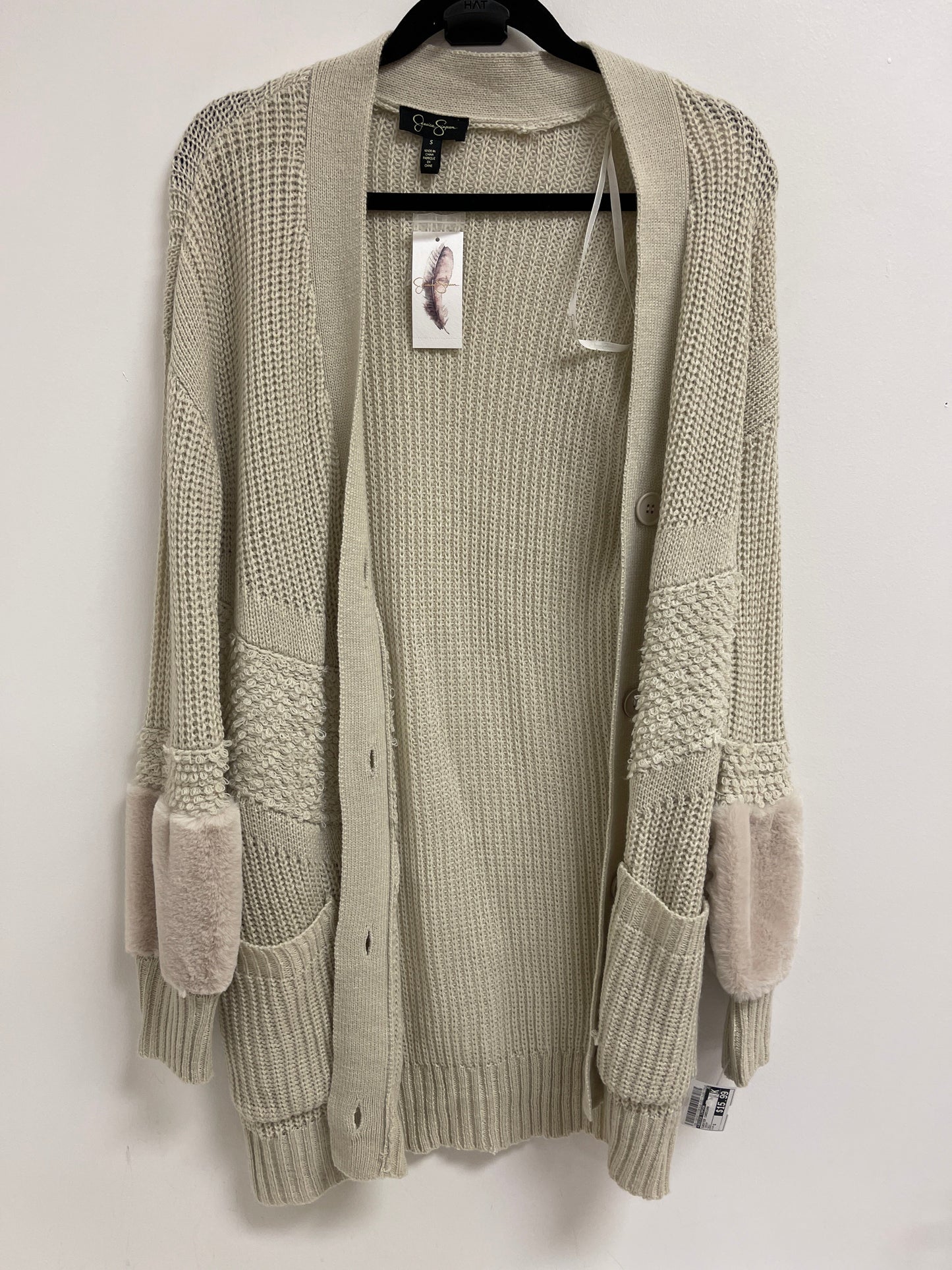 Sweater Cardigan By Jessica Simpson In Cream, Size: S