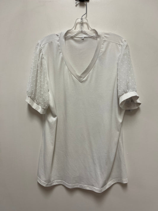 Top Short Sleeve By Clothes Mentor In White, Size: L