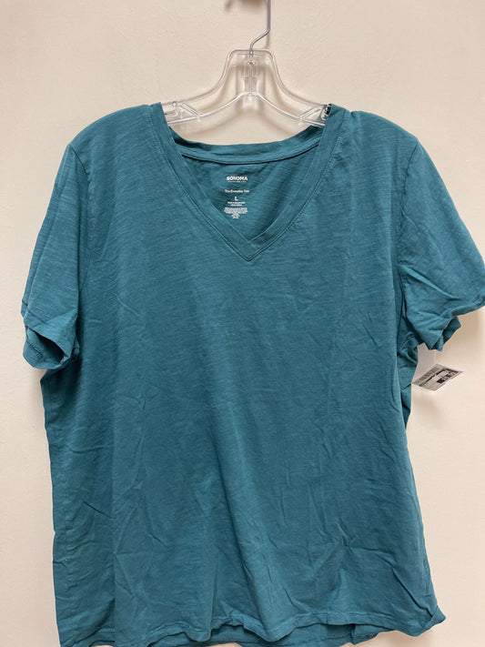 Top Short Sleeve By Sonoma In Teal, Size: L