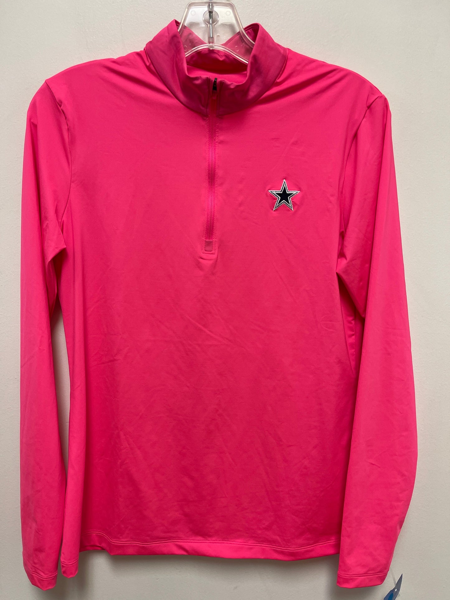 Athletic Top Long Sleeve Collar By Nike Apparel In Pink, Size: S