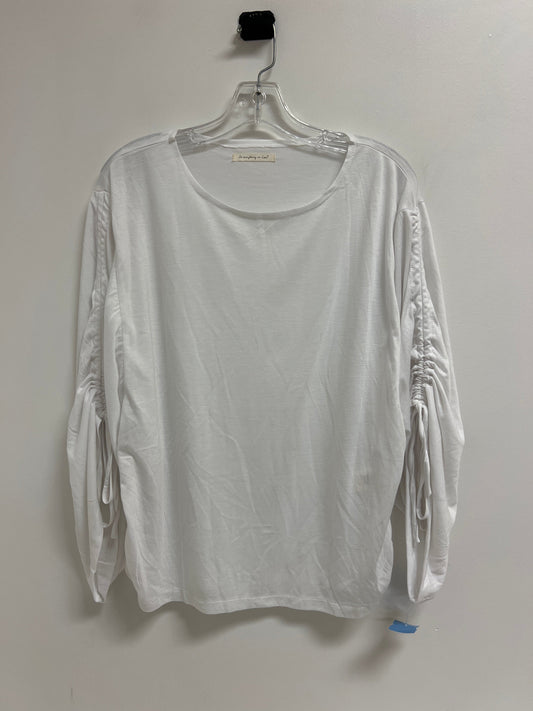 Top Long Sleeve By Do Everything In Love In White, Size: Osfm