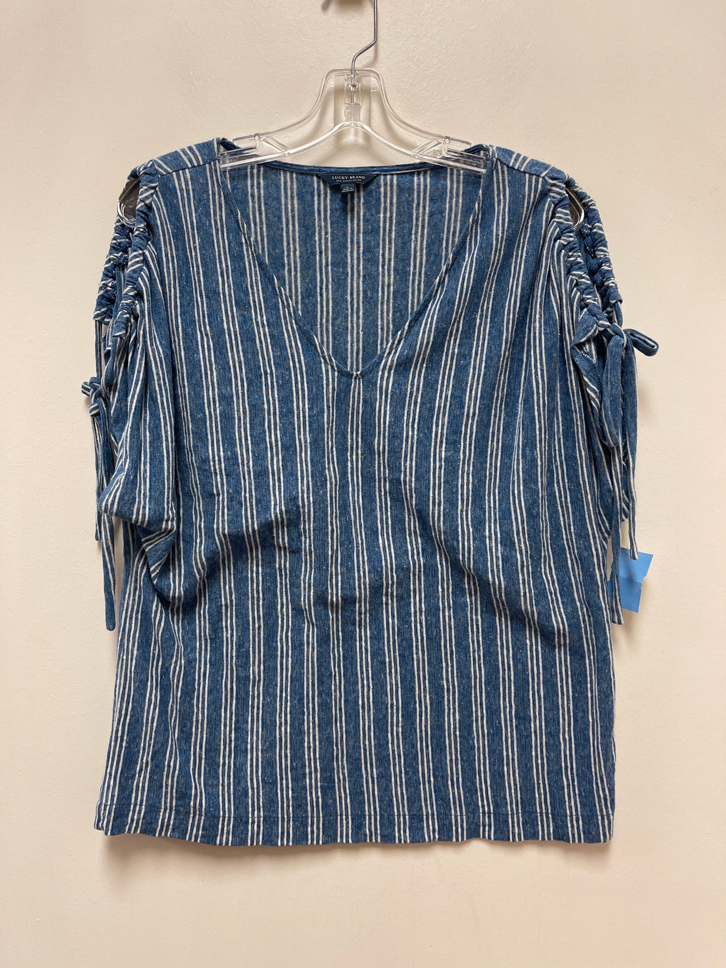 Top Short Sleeve By Lucky Brand In Blue, Size: L