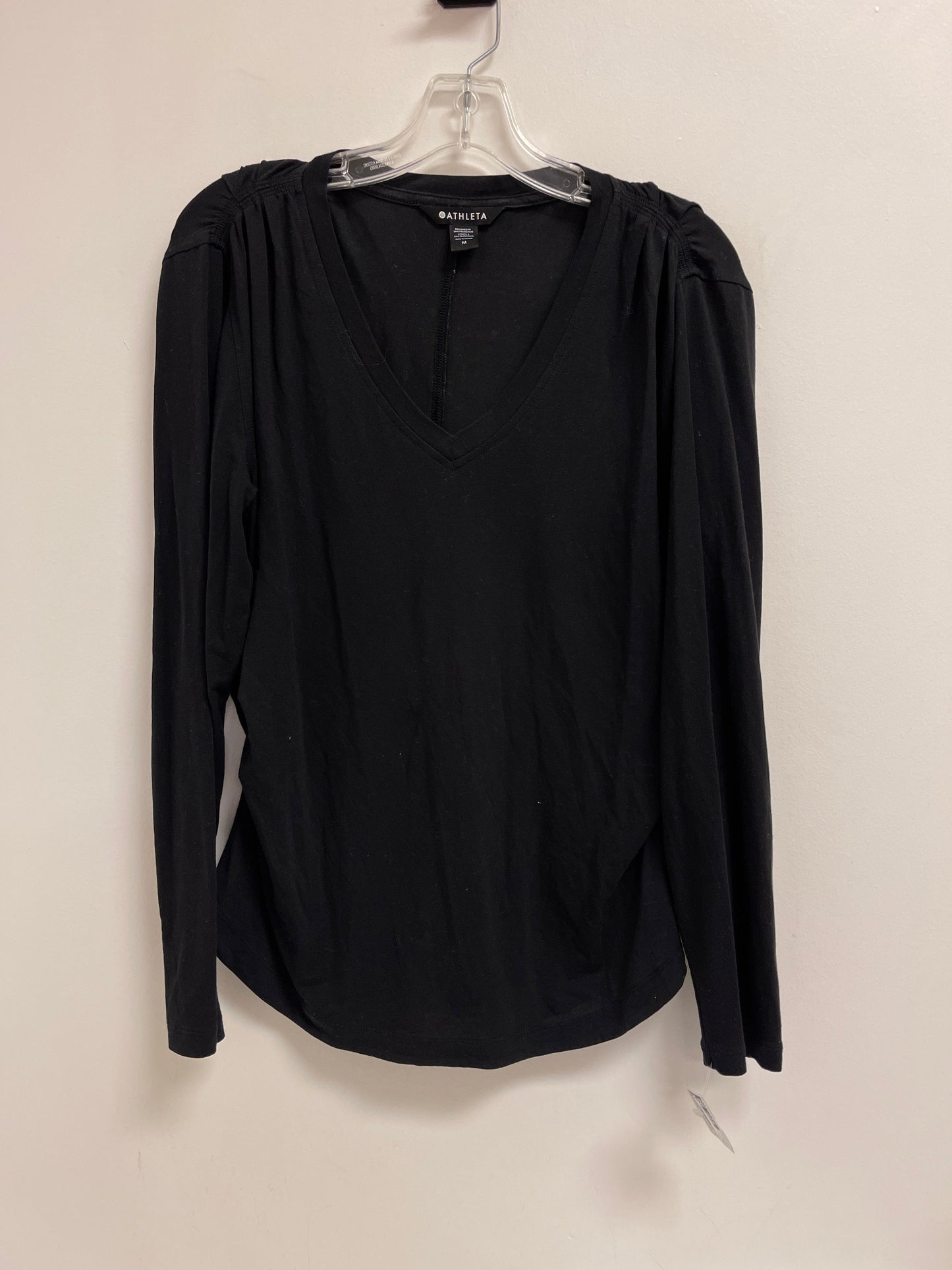 Athletic Top Long Sleeve Crewneck By Athleta In Black, Size: M