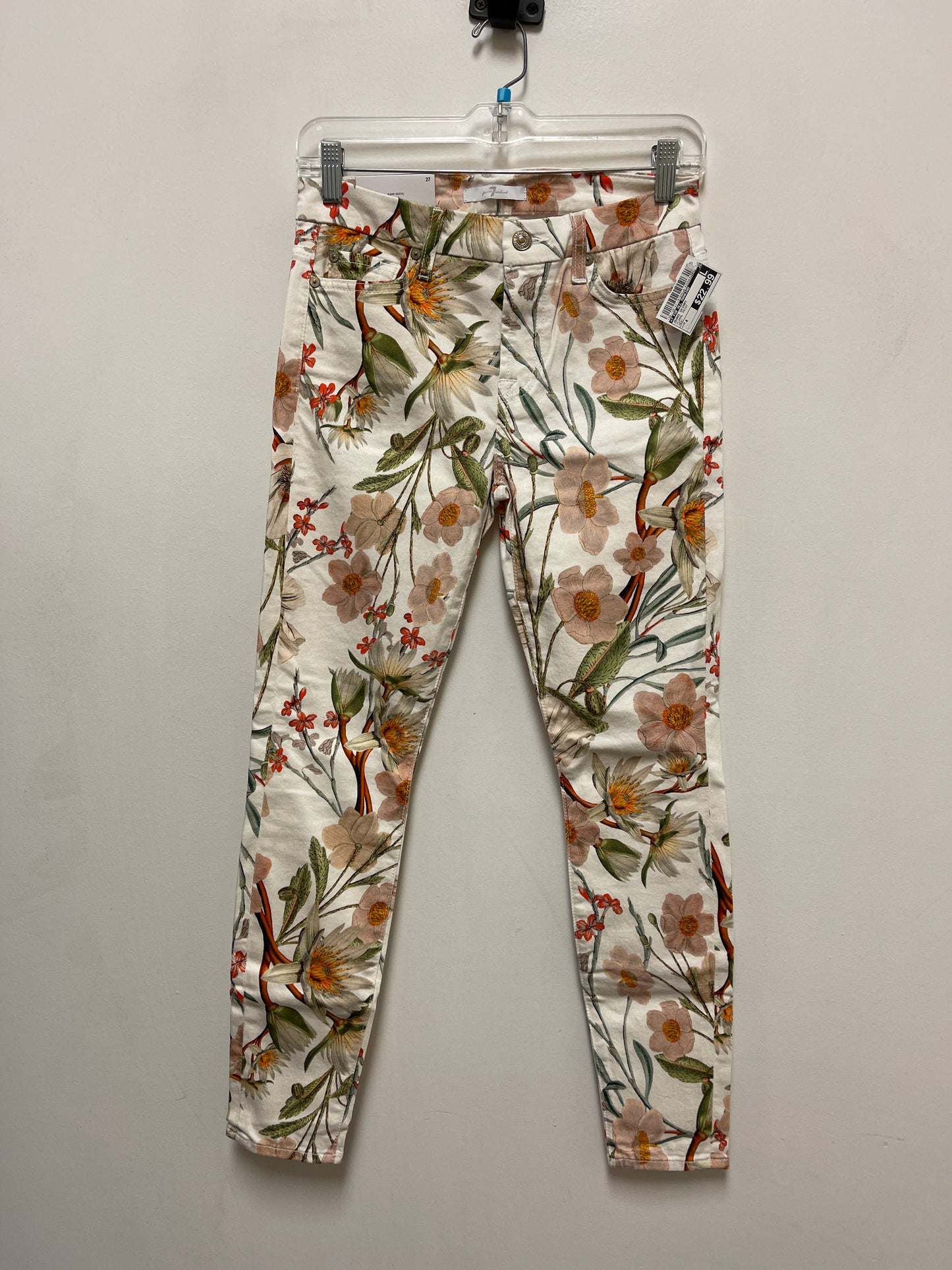 Jeans Skinny By 7 For All Mankind In Floral Print, Size: 4