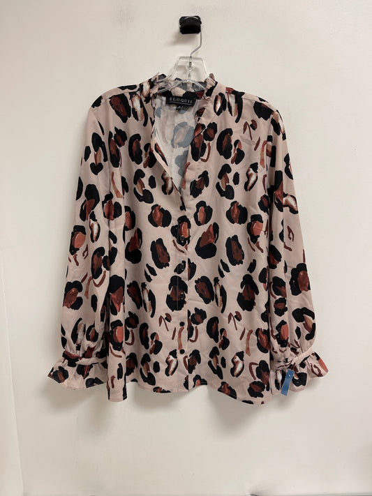 Top Long Sleeve By Eloquii In Animal Print, Size: 2x