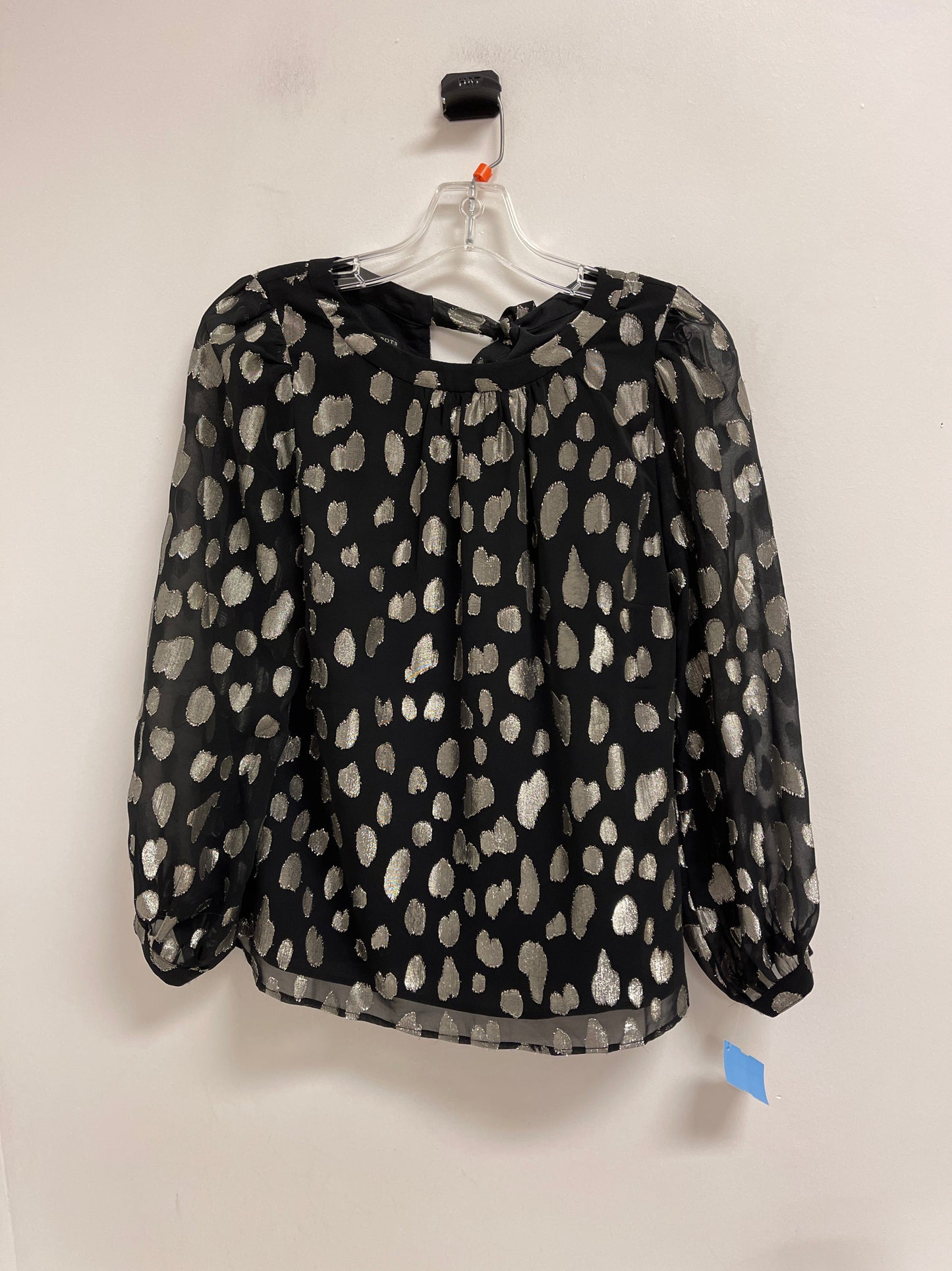 Top Long Sleeve By Talbots In Black & Gold, Size: S