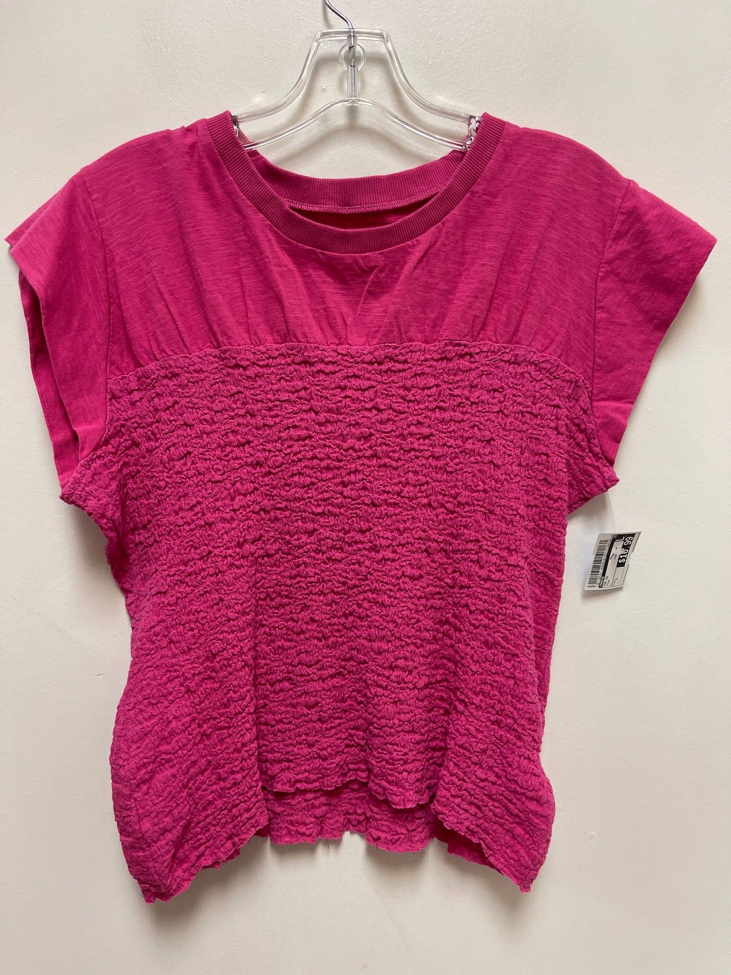 Top Short Sleeve By Maeve In Pink, Size: L