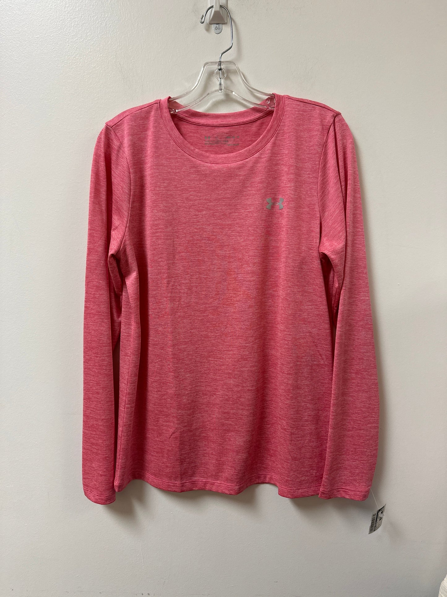 Athletic Top Long Sleeve Crewneck By Under Armour In Pink, Size: M