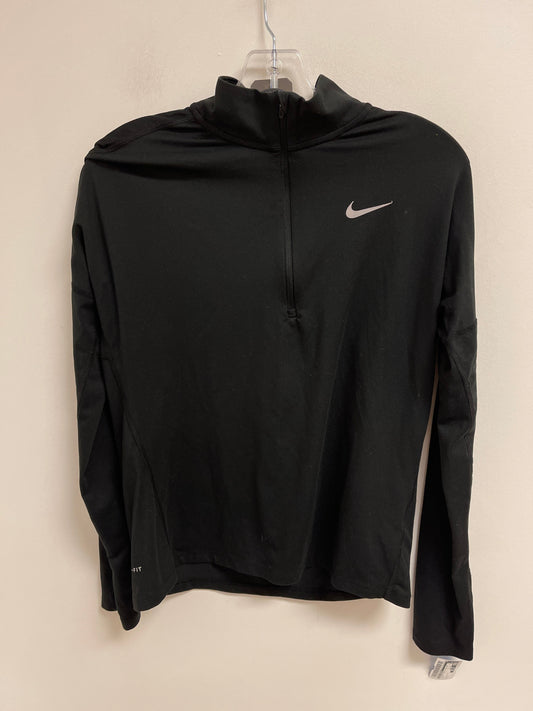 Athletic Top Long Sleeve Collar By Nike Apparel In Black, Size: S