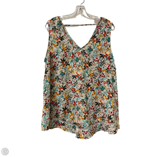 Top Sleeveless By Ana In Floral Print, Size: Xl