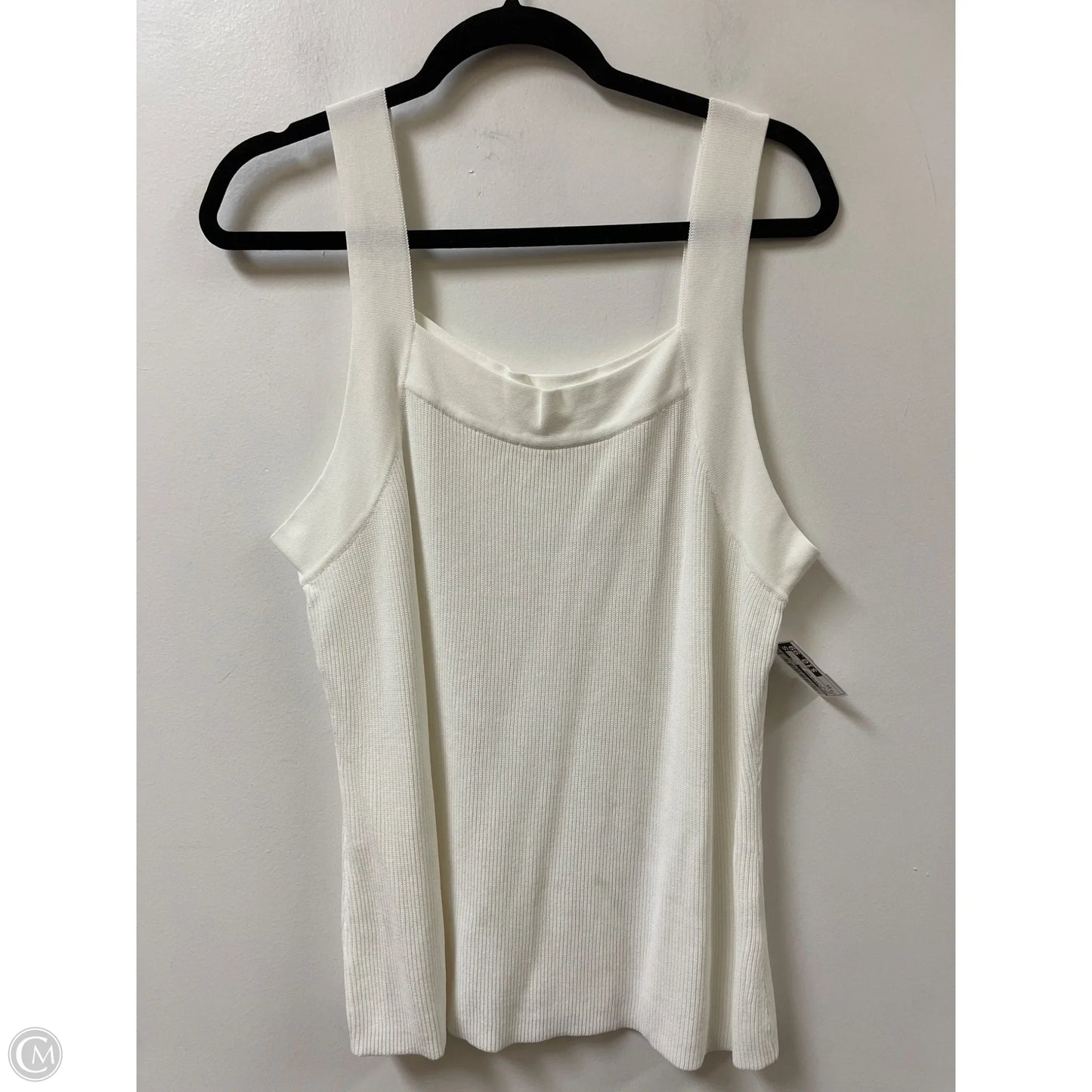 Top Sleeveless By Oddi In White, Size: 2x