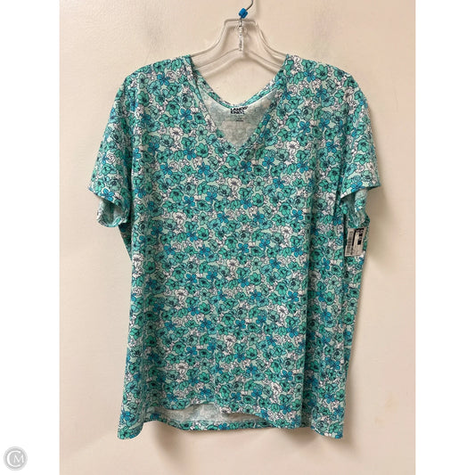 Top Short Sleeve By Lands End In Floral Print, Size: L