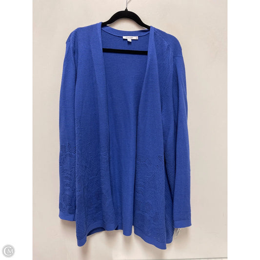 Sweater Cardigan By Chicos In Blue, Size: 2x