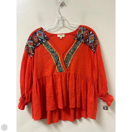 Top Long Sleeve By Umgee In Orange, Size: S