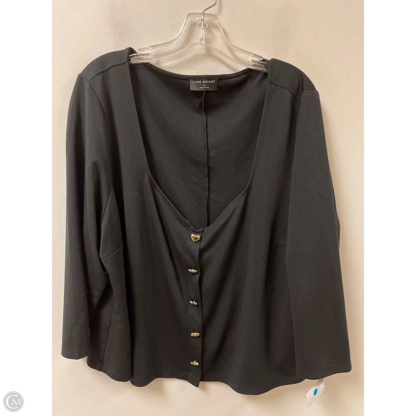Top Long Sleeve By Lane Bryant In Black, Size: 4x