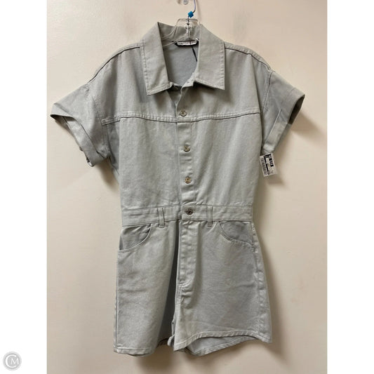 Romper By Zara In Blue Denim, Size: S