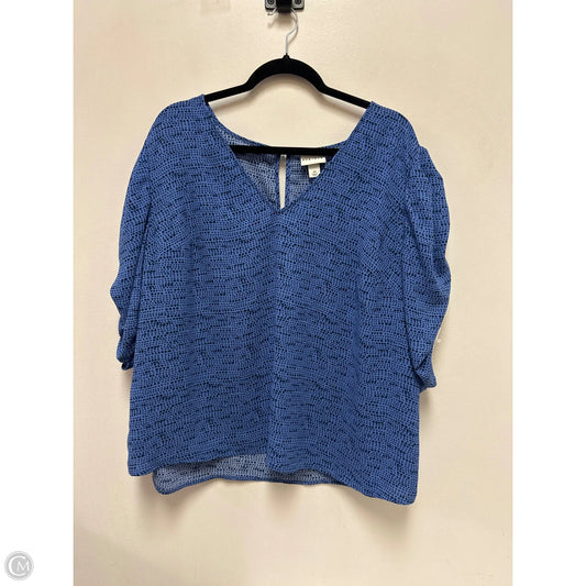 Top Short Sleeve By Ava & Viv In Blue, Size: 2x