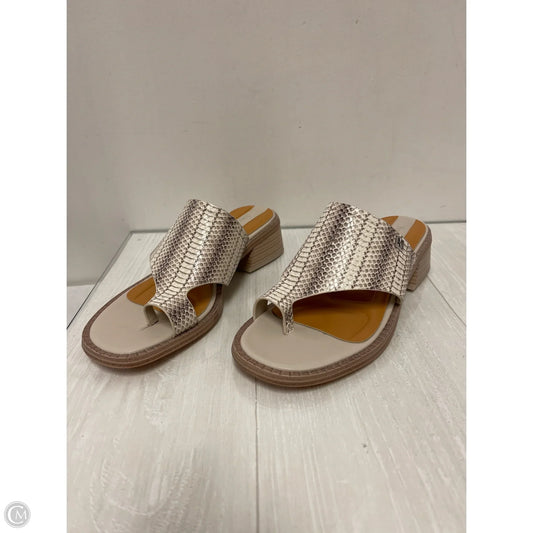 Sandals Heels Block By Franco Sarto In Tan, Size: 7.5