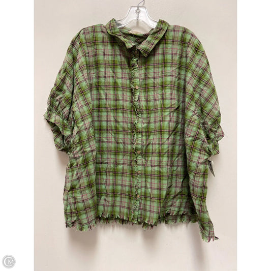 Tunic Short Sleeve By Umgee In Green, Size: 2x