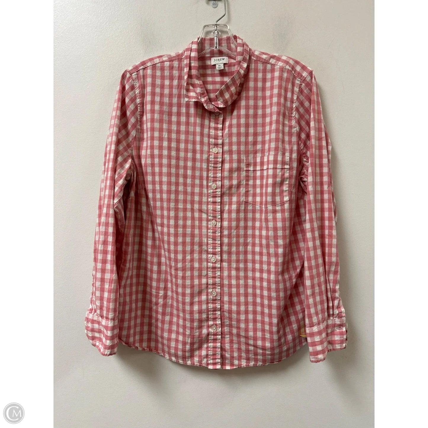 Blouse Long Sleeve By J. Crew In Pink, Size: Xl