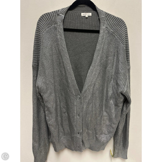 Sweater Cardigan By Clothes Mentor In Silver, Size: 3x
