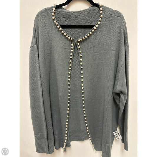 Sweater Cardigan By Clothes Mentor In Grey, Size: 4x