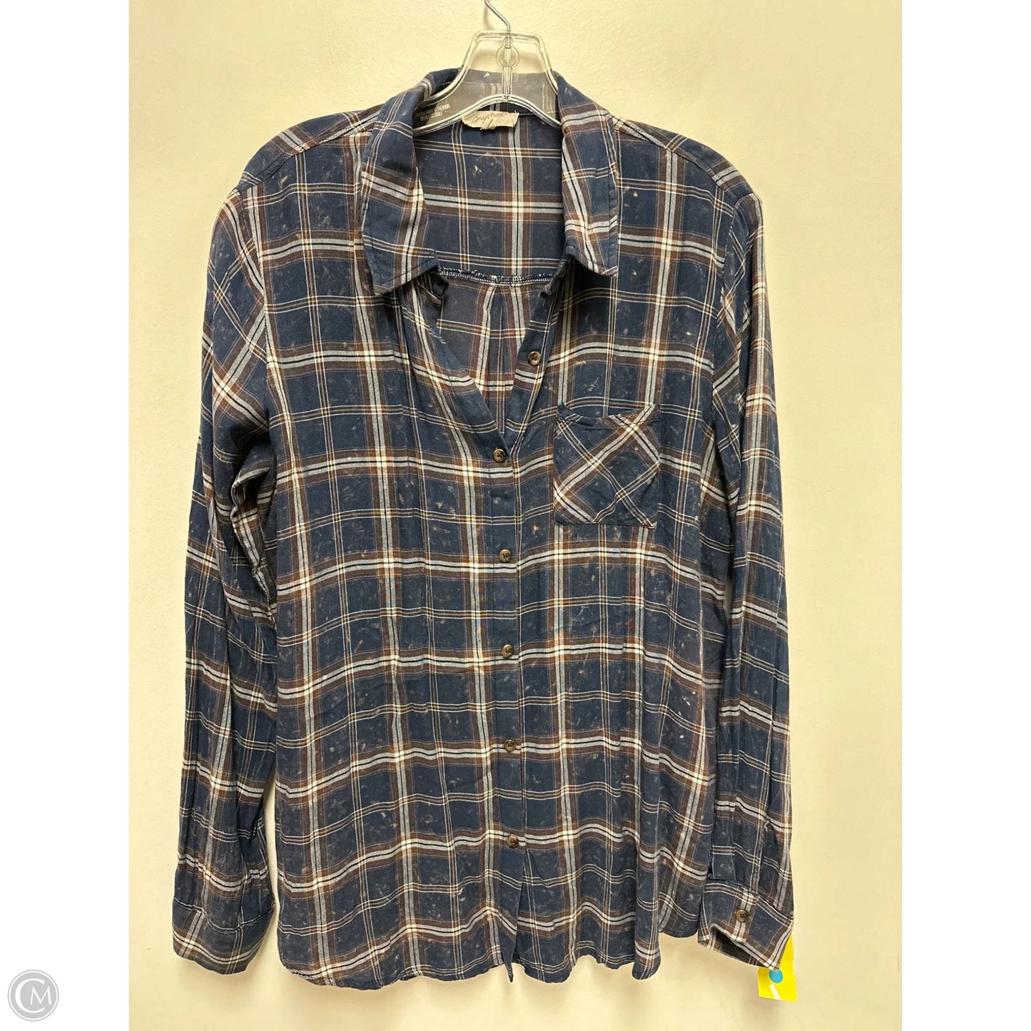 Blouse Long Sleeve By Mystree In Blue, Size: L