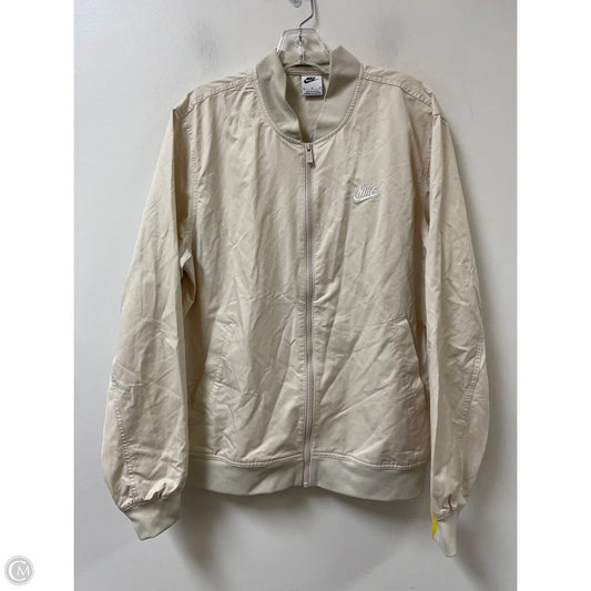 Athletic Jacket By Nike In Tan, Size: M