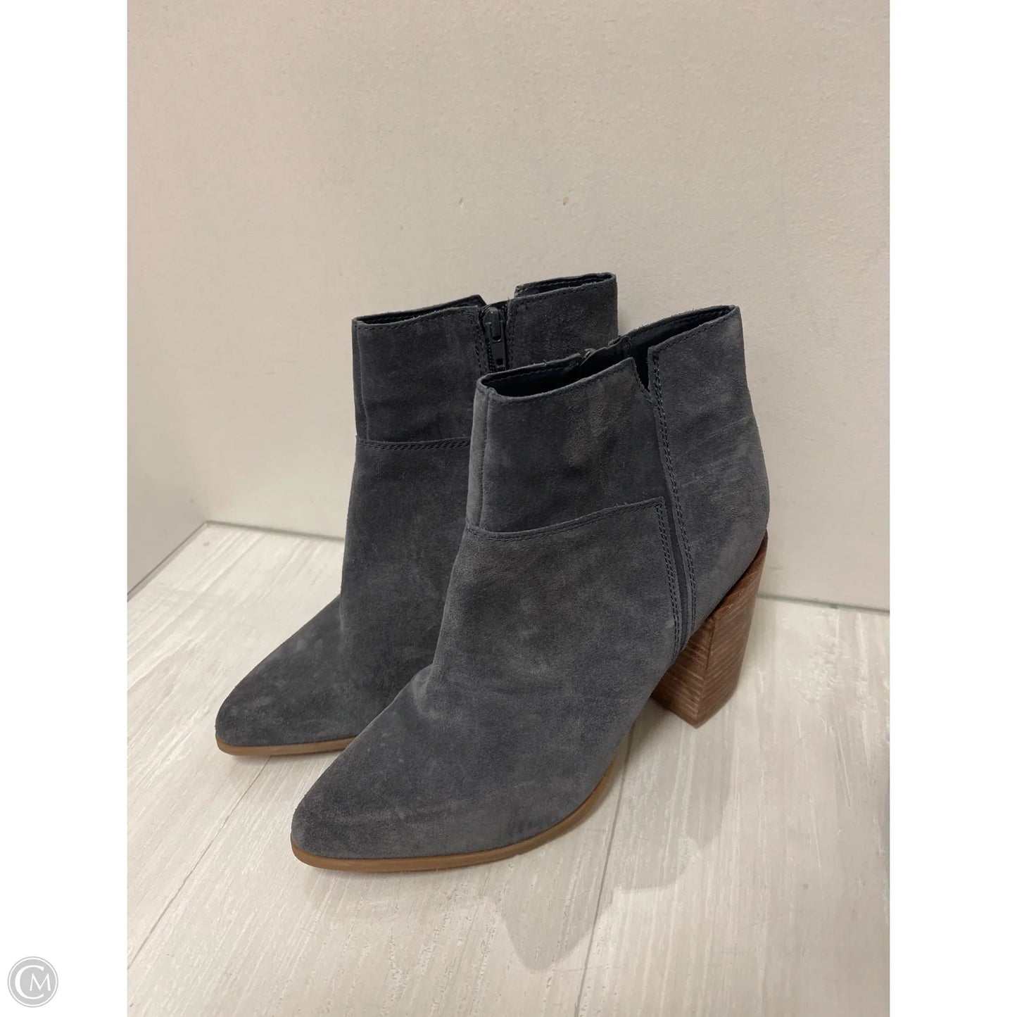 Boots Ankle Heels By Nine West In Grey, Size: 8.5