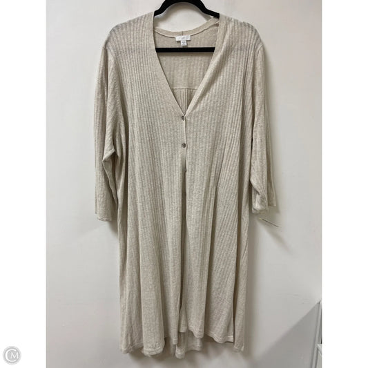 Sweater Cardigan By J. Jill In Cream, Size: 3x