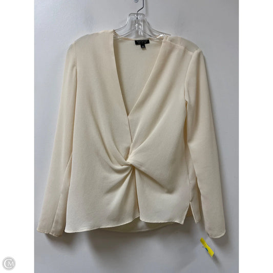 Top Long Sleeve By Topshop In Cream, Size: Xs