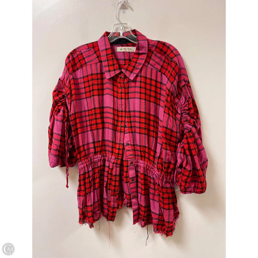 Blouse Short Sleeve By We The Free In Pink & Red, Size: L