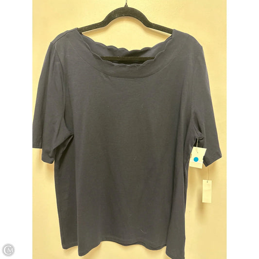 Top Short Sleeve By Talbots In Navy, Size: Xl