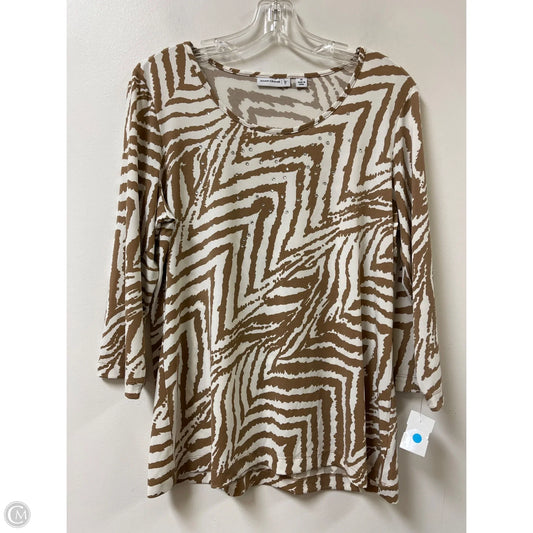 Top Long Sleeve By Susan Graver In Tan, Size: M