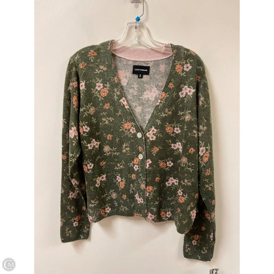 Sweater Cardigan By Lucky Brand In Floral Print, Size: Xl