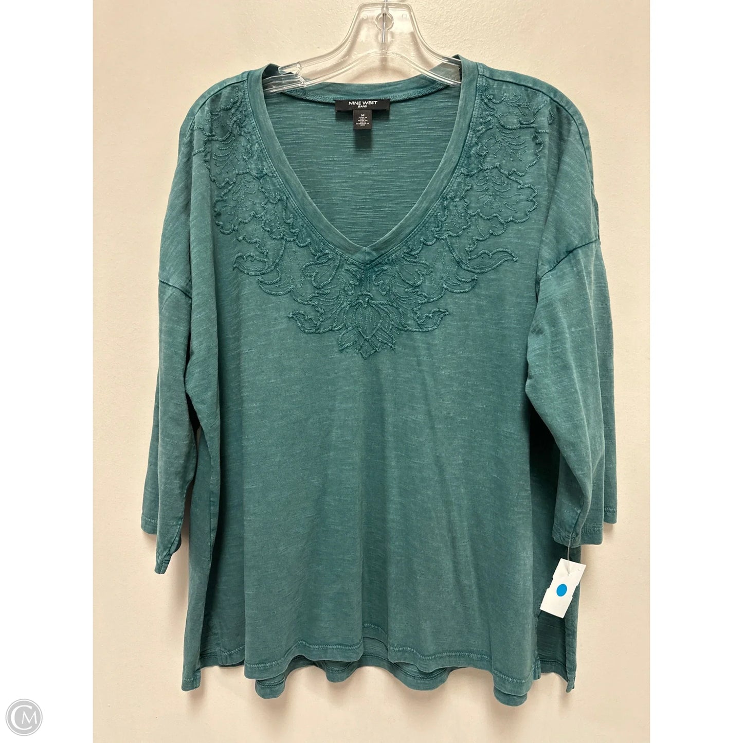 Top Long Sleeve By Nine West In Blue, Size: M