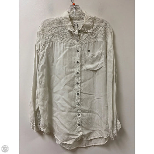 Blouse Long Sleeve By Johnny Was In Cream, Size: Xs