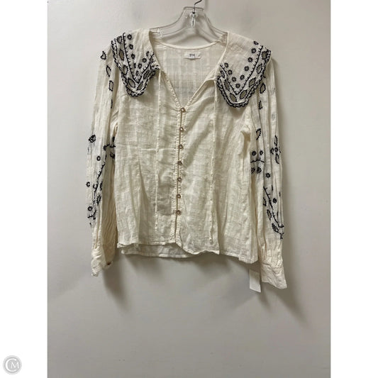 Blouse Long Sleeve By Clothes Mentor In White, Size: M
