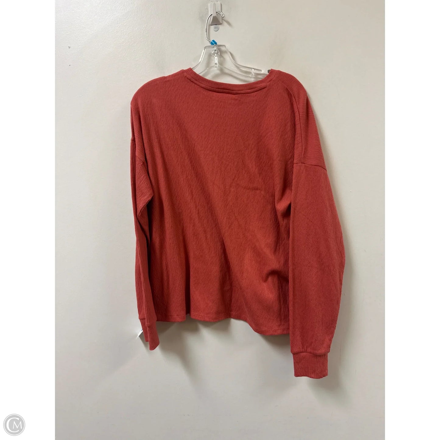 Top Long Sleeve By Eddie Bauer In Orange, Size: L