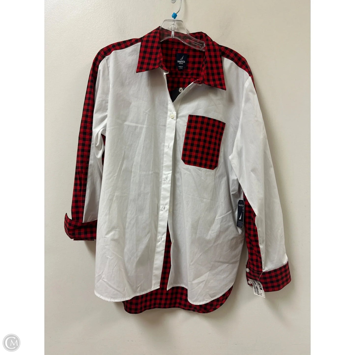 Blouse Long Sleeve By Nautica In Red, Size: M