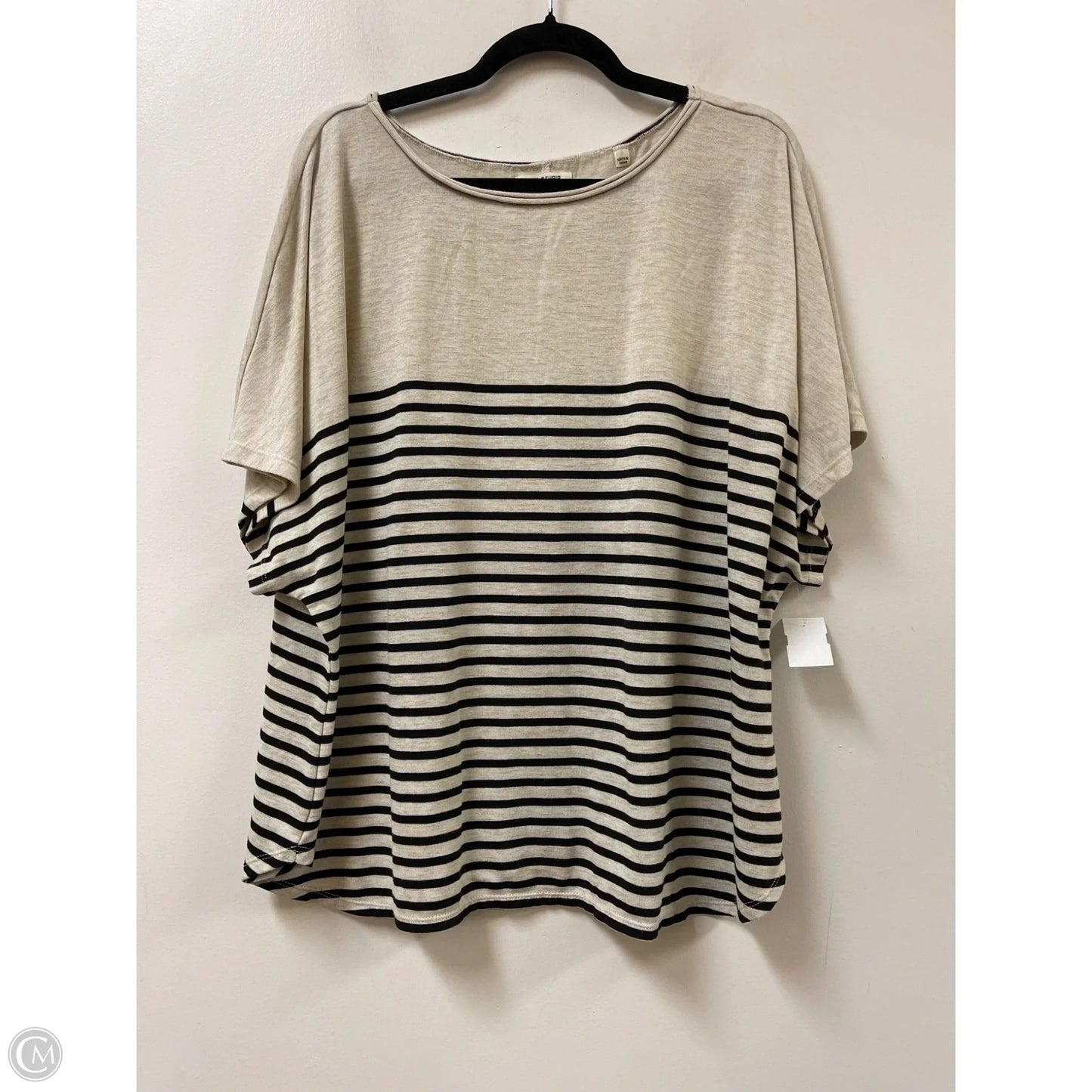 Top Short Sleeve By Max Studio In Cream, Size: 3x