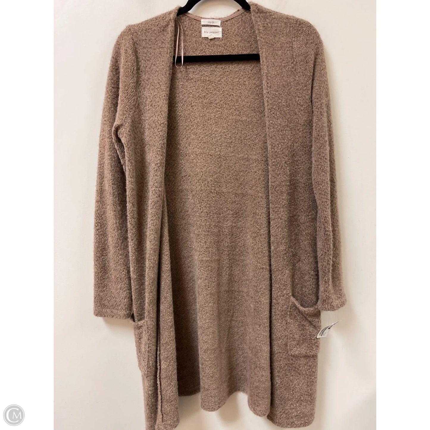 Sweater Cardigan By Blu Pepper In Brown, Size: M
