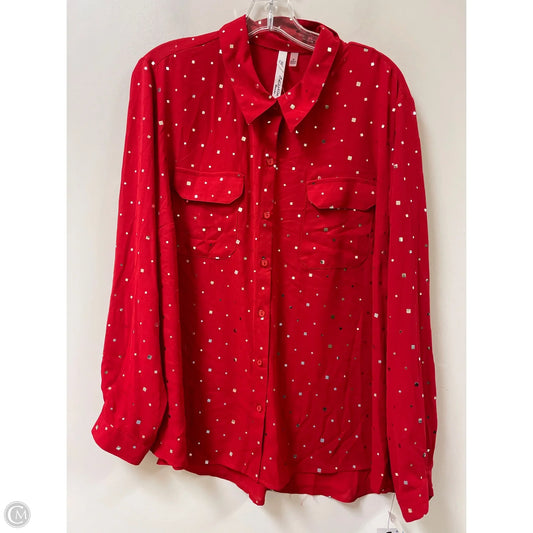 Blouse Long Sleeve By Ny Collection In Red, Size: 2x